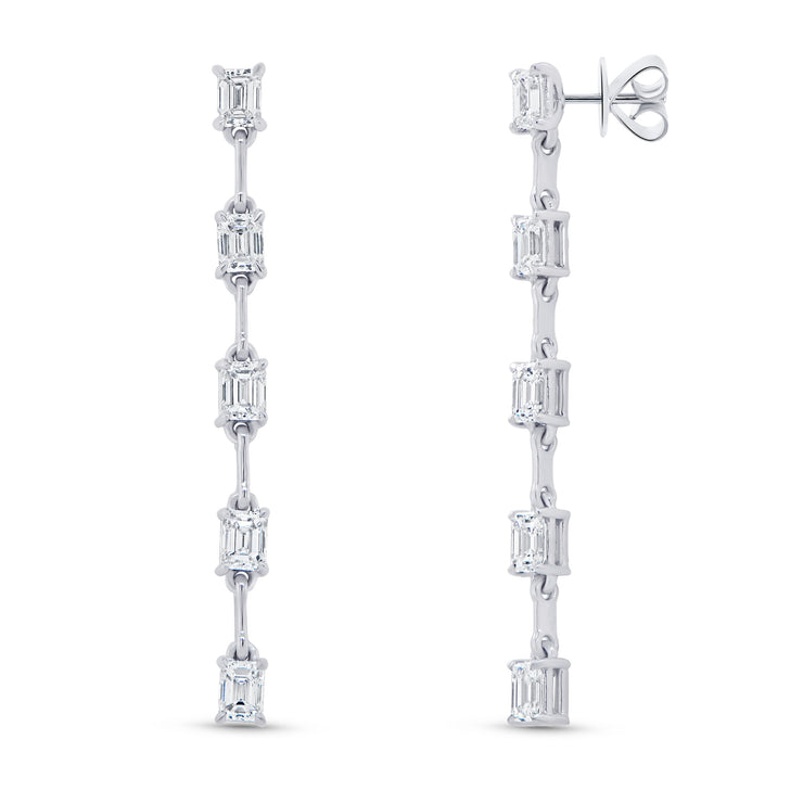 Uneek Gatsby Collection Emerald Diamond Dangle Earrings