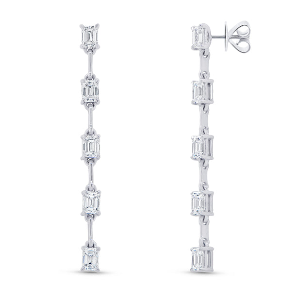 Uneek Gatsby Collection Emerald Diamond Dangle Earrings