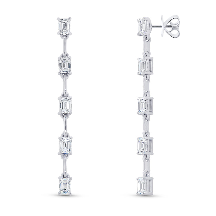 Uneek Gatsby Collection Emerald Cut Diamond Dangle Earrings