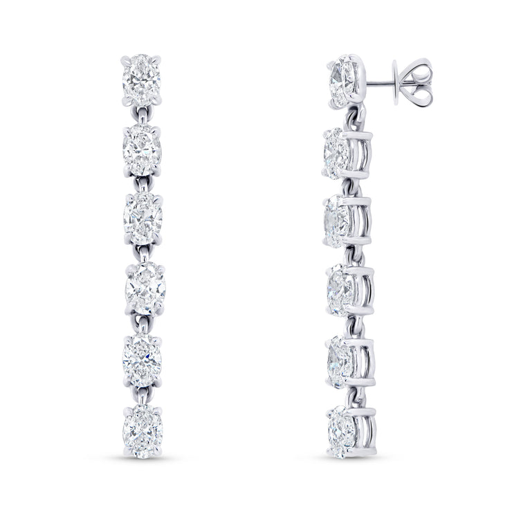Uneek Gatsby Collection Oval Shaped Diamond Dangle Earrings