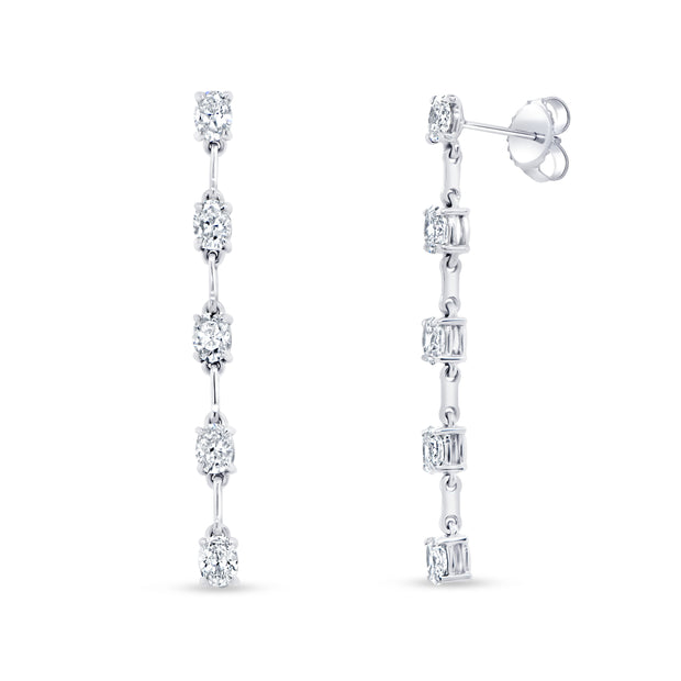 Uneek Gatsby Collection Oval Diamond Dangle Earrings