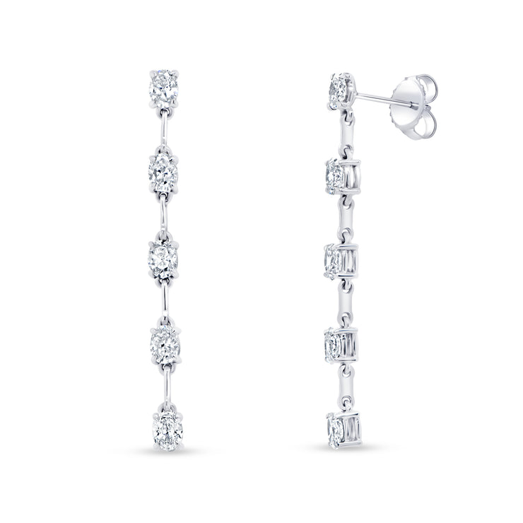 Uneek Gatsby Collection Oval Diamond Dangle Earrings