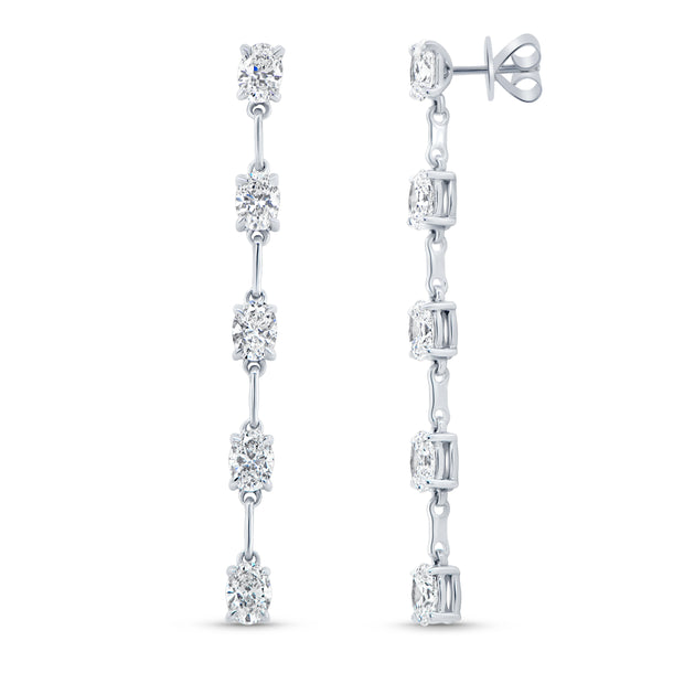 Uneek Gatsby Collection Oval Shaped Diamond Dangle Earrings