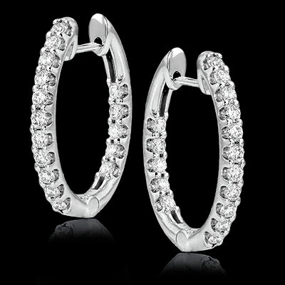 Hoop Earring in 18k Gold with Diamonds