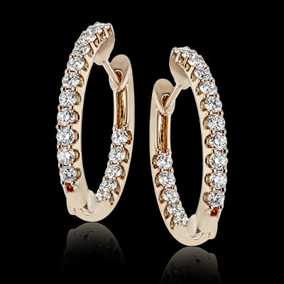 Hoop Earring in 18k Gold with Diamonds