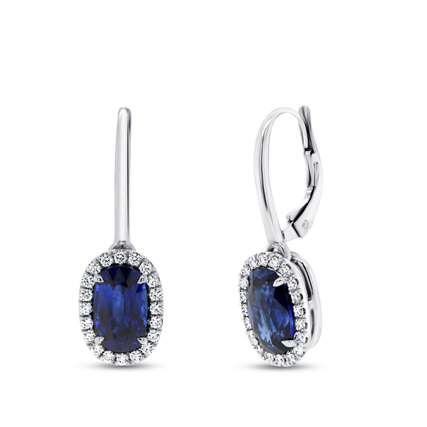 Uneek Precious Collection Blue Sapphire Drop Earrings