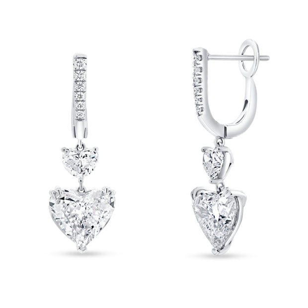 Uneek Signature Collection Heart Heart Shaped Diamond Dangle Earrings