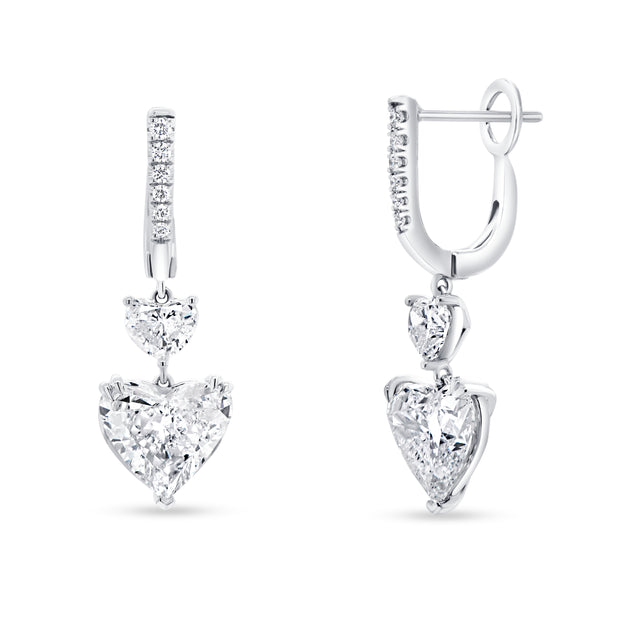 Uneek Signature Collection Heart Heart Diamond Dangle Earrings