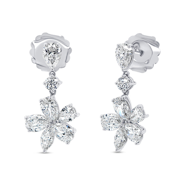 Uneek Signature Collection Floral Dangle Earrings