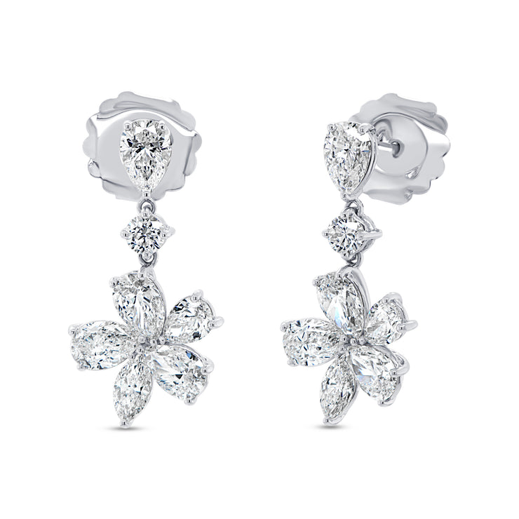 Uneek Signature Collection Floral Dangle Earrings