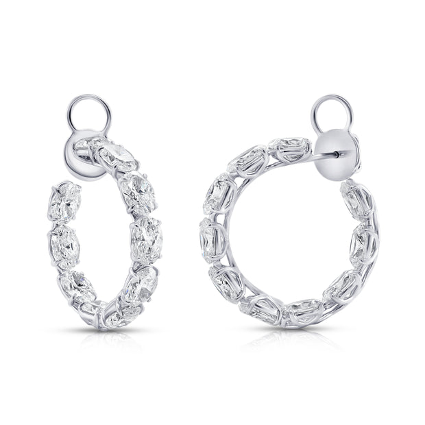 Uneek Timeless Collection Oval Shaped Diamond Huggie Earrings