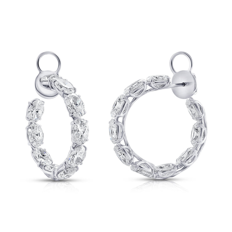 Uneek Timeless Collection Oval Shaped Diamond Huggie Earrings