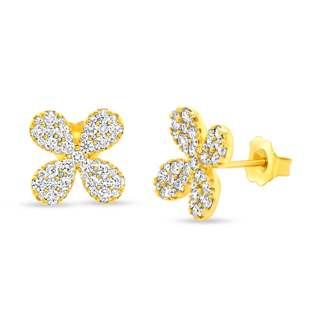 Uneek Petals Collection Floral Stud Earrings