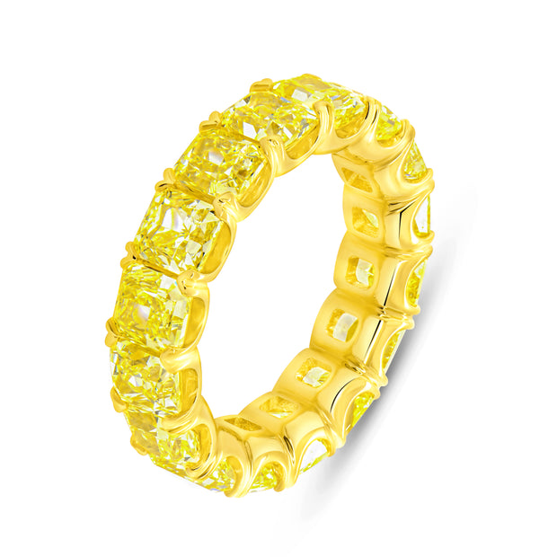 Uneek Natureal Collection Eternity Radiant Fancy Yellow Diamond Eternity Ring