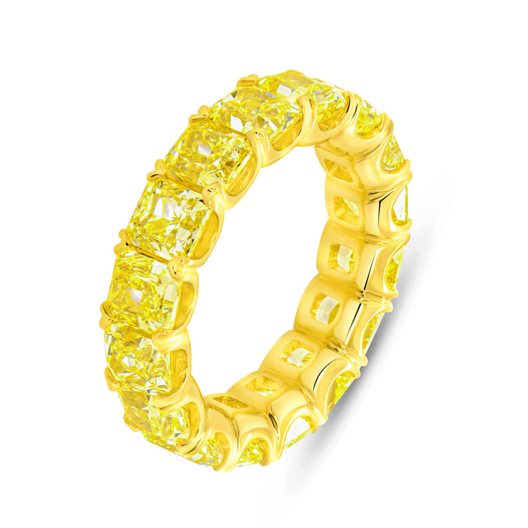 Uneek Natureal Collection Eternity Radiant Fancy Yellow Diamond Eternity Ring