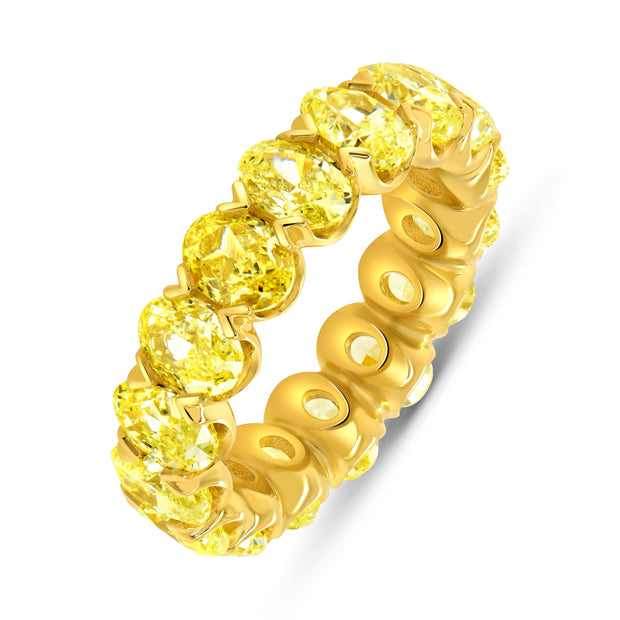 Uneek Natureal Collection Eternity Oval Fancy Yellow Diamond Eternity Ring