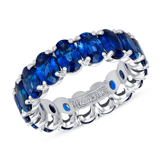 Uneek Precious Collection Eternity Oval Blue Sapphire Eternity Ring