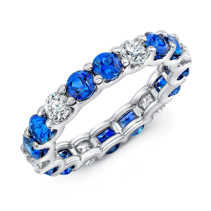Uneek Precious Collection Eternity Round Blue Sapphire Eternity Ring