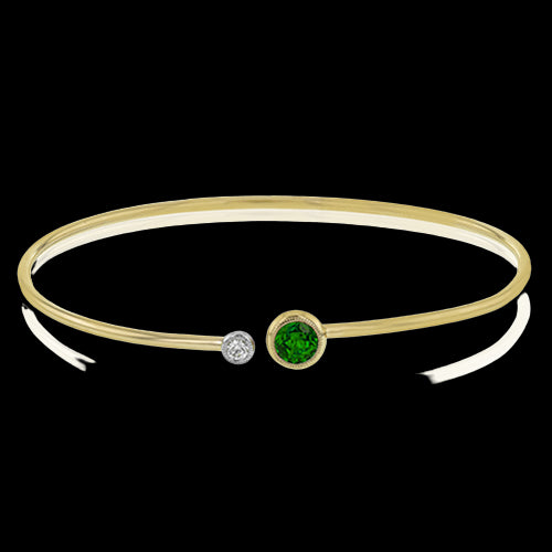 Color Bangle in 18k Gold with Diamonds