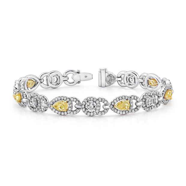 Uneek Pear-Shaped Fancy Yellow Diamond Bracelet