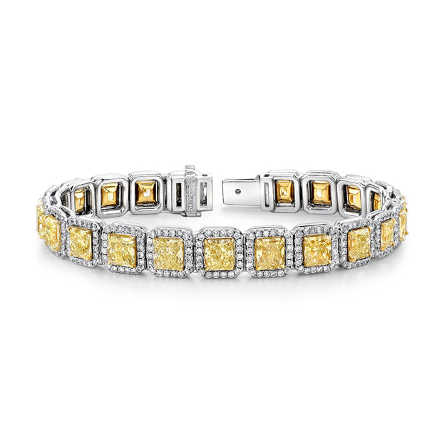 Uneek Radiant-Cut Fancy Yellow Diamond Bracelet