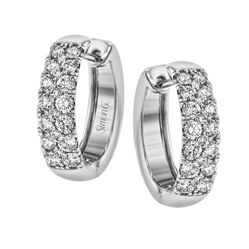 Hoop Earring in 18k Gold with Diamonds