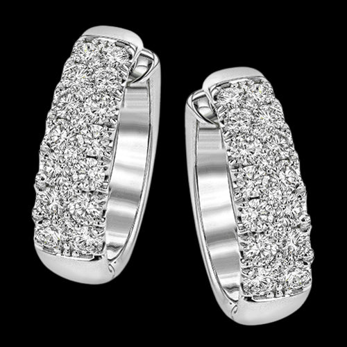 Hoop Earring in 18k Gold with Diamonds