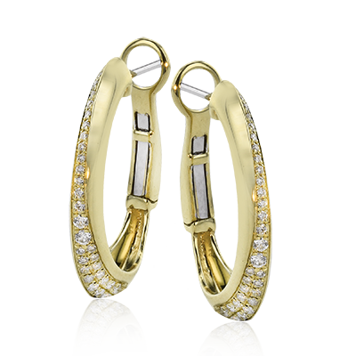 Hoop Earring in 18k Gold with Diamonds