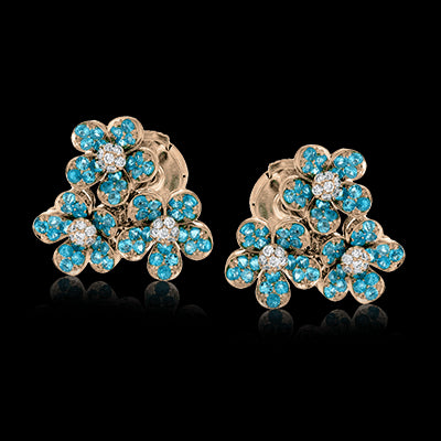 Color Earring in 18k Gold with Diamonds