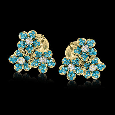 Color Earring in 18k Gold with Diamonds