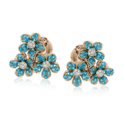 Color Earring in 18k Gold with Diamonds