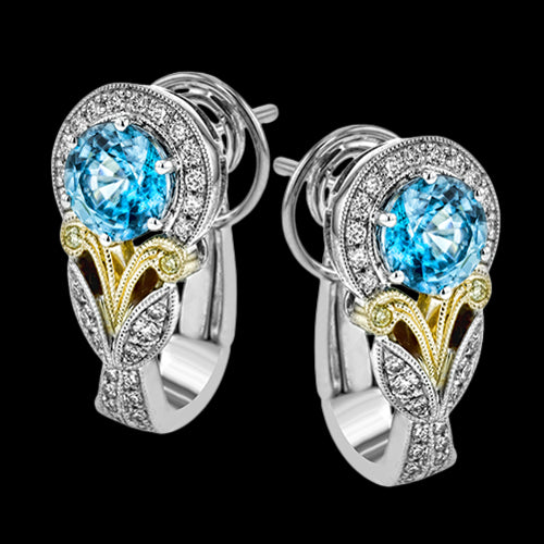 Color Earring in 18k Gold with Diamonds