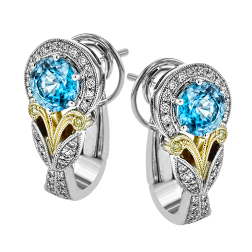 Color Earring in 18k Gold with Diamonds
