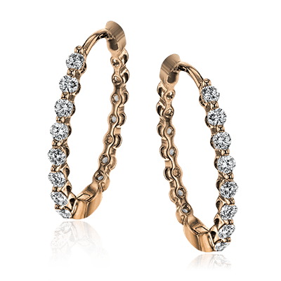 Hoop Earring in 18k Gold with Diamonds