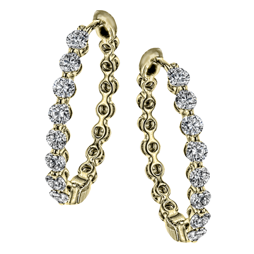 Hoop Earring in 18k Gold with Diamonds