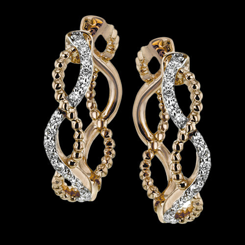 Hoop Earring in 18k Gold with Diamonds