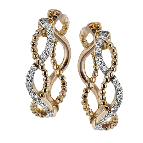 Hoop Earring in 18k Gold with Diamonds