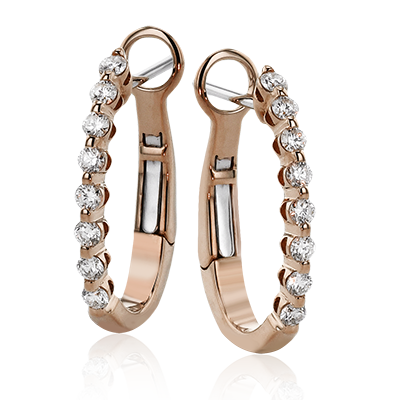 Hoop Earring in 18k Gold with Diamonds