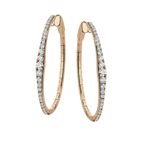 Hoop Earring in 18k Gold with Diamonds