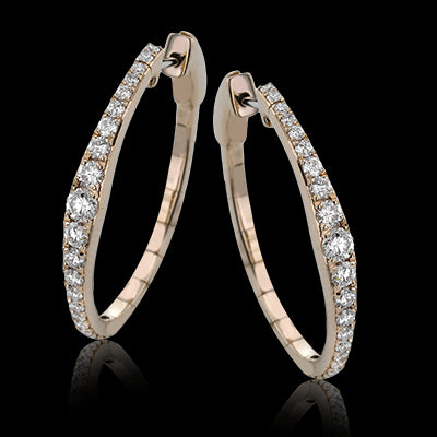 Hoop Earring in 18k Gold with Diamonds