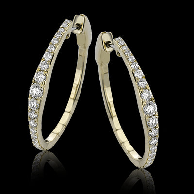 Hoop Earring in 18k Gold with Diamonds