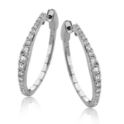 Hoop Earring in 18k Gold with Diamonds