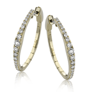 Hoop Earring in 18k Gold with Diamonds