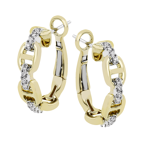 Hoop Earring in 18k Gold with Diamonds