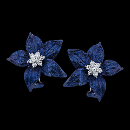 Color Earring in 18k Gold with Diamonds