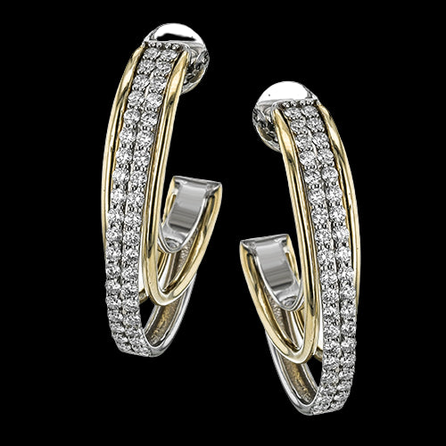 Hoop Earring in 18k Gold with Diamonds
