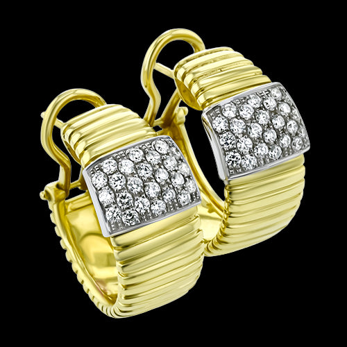 Hoop Earring in 18k Gold with Diamonds