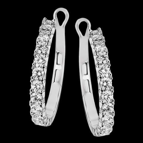 Hoop Earring in 18k Gold with Diamonds