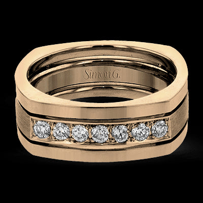 Men Ring in 14k Gold with Diamonds