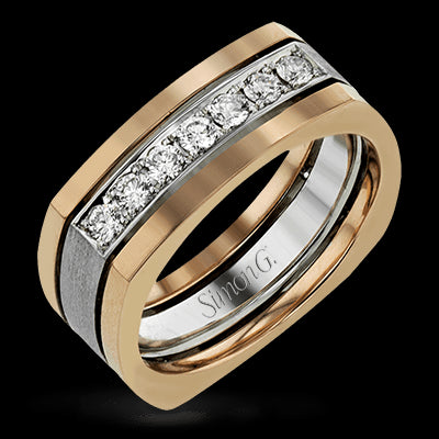 Men Ring in 14k Gold with Diamonds